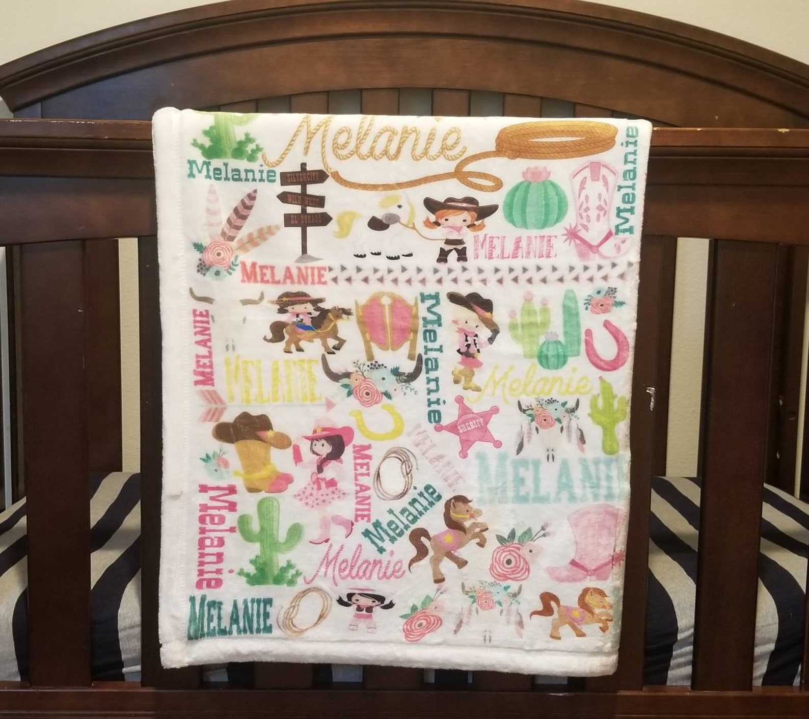 Cowgirl Blanket Cowgirl Baby Blanket Cowgirl Blanket With Etsy