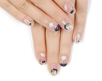Geo Me Transparent Nail Wraps / Designer Nail Stickers ( 22pcs)