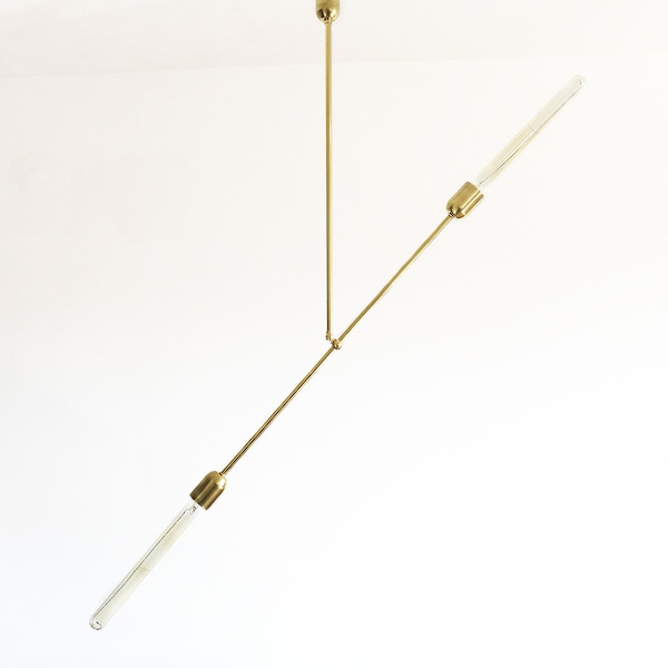 Solid Brass Balance Lamp: Industrial Modern Pendant Light
