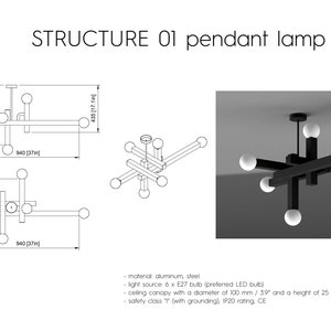 STRUCTURE 01 by Balance Lamp Modern pendant lamp inspired by brutalist architecture and De Stijl movement image 6