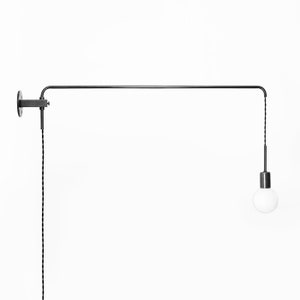 Black Minimalistic design Modern wall lamp, oxidized steel , Potence lamp , Sconce lamp, Balance Lamp