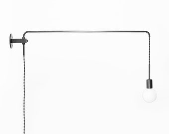 Black Minimalistic design Modern wall lamp, oxidized steel , Potence lamp , Sconce lamp, Balance Lamp