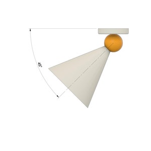 HMV Modern Cone-Shaped Wall or Ceiling Lamp Radical Design & Memphis Group Inspired, Directed Light 45 degrees standard