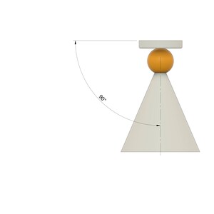HMV Modern Cone-Shaped Wall or Ceiling Lamp Radical Design & Memphis Group Inspired, Directed Light 90 degrees