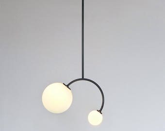 MINI DIGON Geometric Ceiling Lamp from Balance Lamp pendant lamp with two size white globe shades
