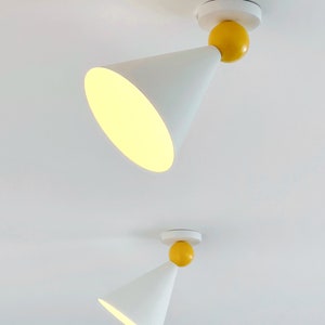 HMV Modern Cone-Shaped Wall or Ceiling Lamp Radical Design & Memphis Group Inspired, Directed Light image 2