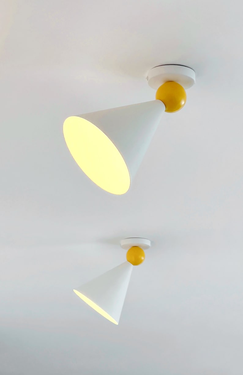 HMV Modern Cone-Shaped Wall or Ceiling Lamp Radical Design & Memphis Group Inspired, Directed Light image 2