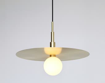 SPINODE Minimal Modern Design Pendant Lamp With Brass Flat Disc from Balance Lamp