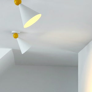 HMV Modern Cone-Shaped Wall or Ceiling Lamp Radical Design & Memphis Group Inspired, Directed Light image 4