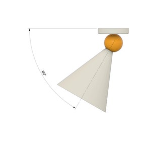 HMV Modern Cone-Shaped Wall or Ceiling Lamp Radical Design & Memphis Group Inspired, Directed Light 60 degrees