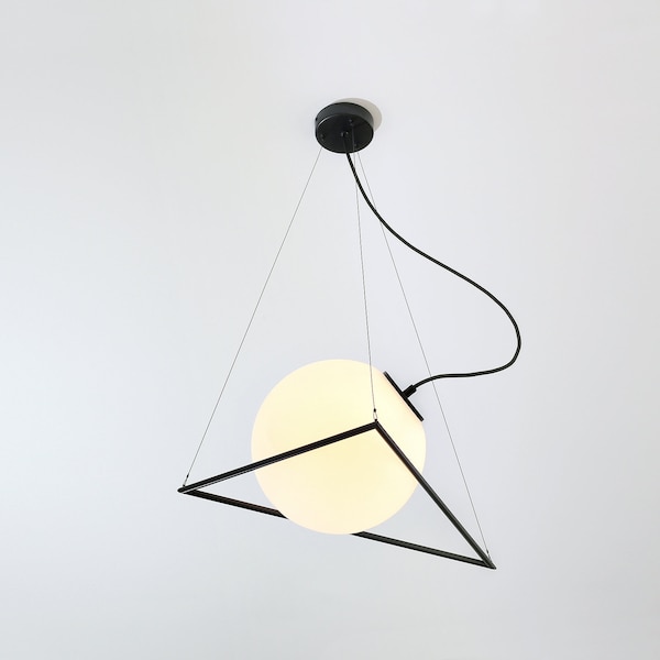 Geometric Pendant Lamp: Black Modern Globe Lampshade - INCIRCLE by Balance Lamp