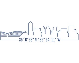 Custom Skyline With Coordinates, INSTANT DOWNLOAD!