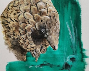 Original wildlife art, A4 acrylic paper