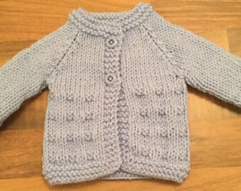 Small premature /teddy/doll cardigan . 12 inch chest.