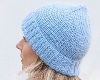 Knitted fhat from DROPS Alpaca and DROPS Kid-Silk.Knitted hat / hipster-hat  Ski Weekend  hat. Please select a color