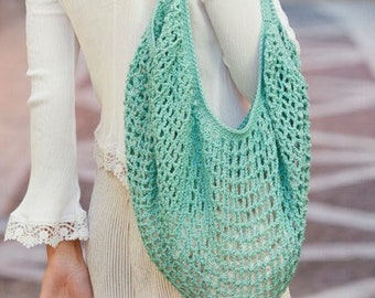 Crocheted tote bag , Hobo bag, handmade bag, crossbody shoulder bag, Woven bag, beach large bag, everyday bag,  Boho Bag,Gift for Her,