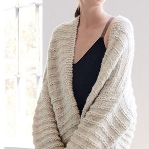 Knitted long jacket oversized cardigan fluffy light warm sweater Chunky Bulky loose knit sweater Loose fit wool sweater easy knit coat image 2