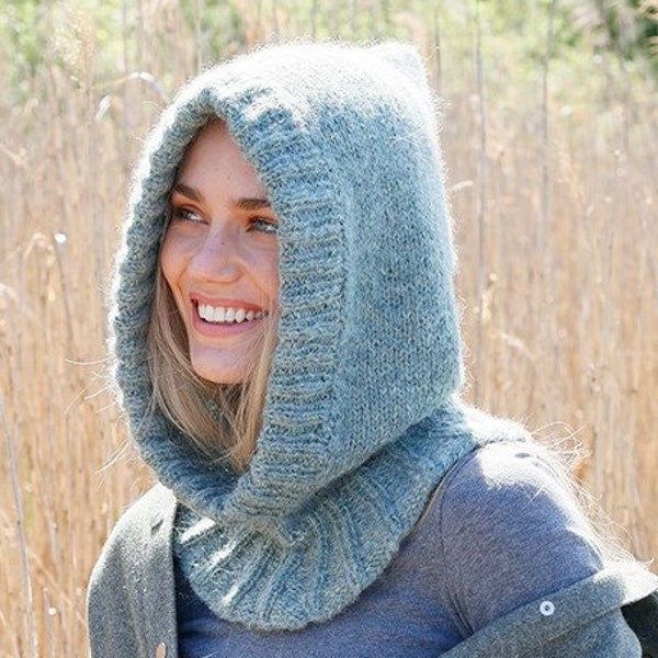 Gestrickte Hoodie Mütze/Balaclava aus Alpaka Kapuzenschal Wrap warm!. Reiseschal Weicher Oversized Schal Alpaka