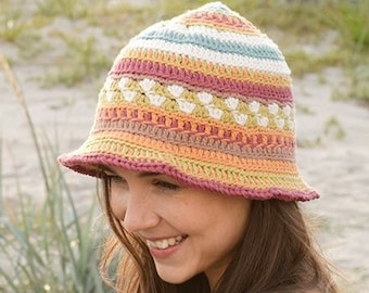 True Colors hat, Knitted bucket hat, Cotton summer hat, Boho style bucket for women, Beach hat, Summer hat, Handmade bucket hat, rainbow hat