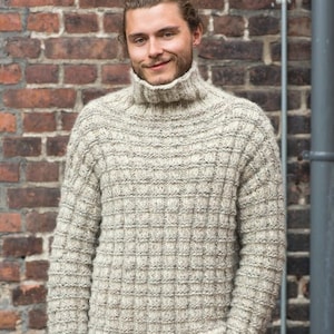 Hand Knitted Sweater for Men, Men&#39;s Nordic Thick Wool Pullover, Fisherman&#39;s Sweater S-XXLL, Men’s Wool Sweater, gift for him