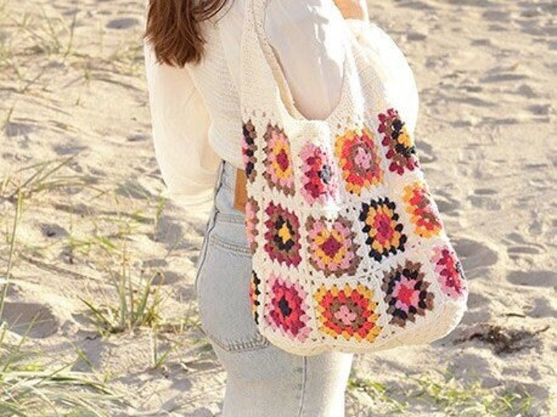 Crochet Bag, Hobo bag, handmade bag, crossbody shoulder bag, Crochet bag, Woven bag, beach large bag, everyday bag, Boho Bag,Gift for Her, image 1