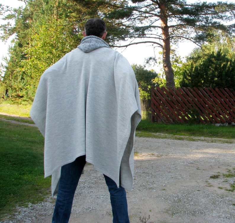 Men's Knitted Poncho Oversized Knit Poncho Blanket for Men Etsy