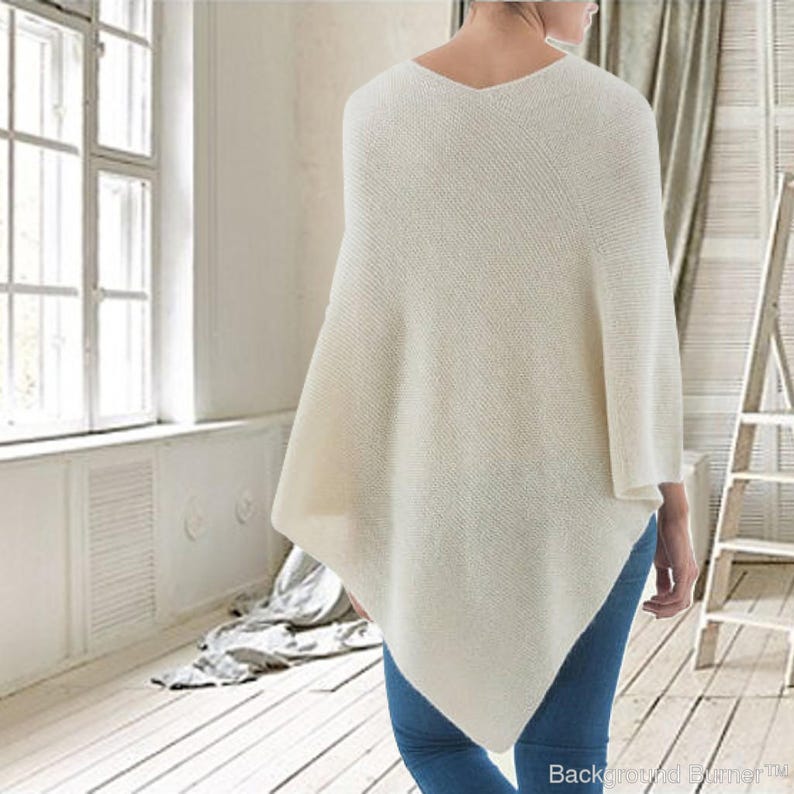 Poncho surdimensionné doux en tricot baby alpaga Cache-cœur sur un haut ou une veste Châle pour voyage écharpe-palatine manteau unisexe poncho pour femme poncho pour homme image 8