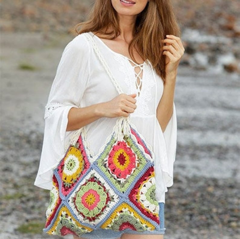 Crochet Bag, Hobo bag, handmade bag, crossbody shoulder bag, Crochet bag, Woven bag, beach large bag, everyday bag, Boho Bag,Gift for Her, image 1