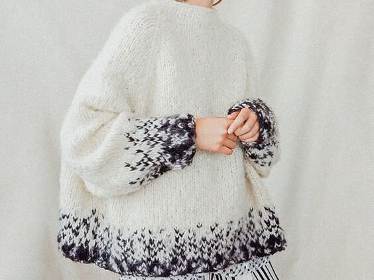 Alpaca Wool Oversized Pullover Sweater, Womens Chunky Knit Sweater ...