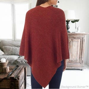 Poncho surdimensionné doux en tricot baby alpaga Cache-cœur sur un haut ou une veste Châle pour voyage écharpe-palatine manteau unisexe poncho pour femme poncho pour homme image 3