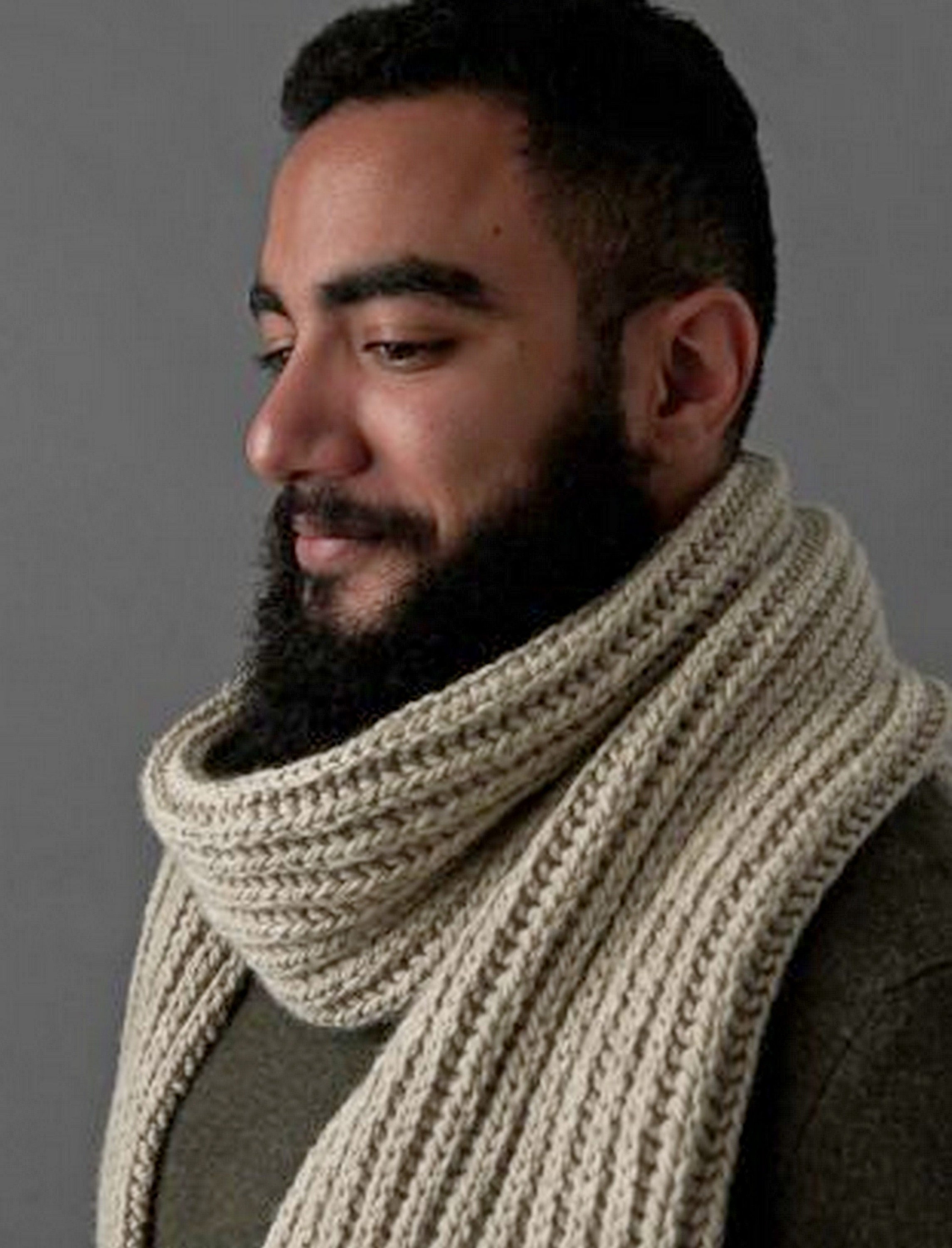 Mens Knit Scarf Man Wool Scarf Knitted Scarf for Men Gift for Men