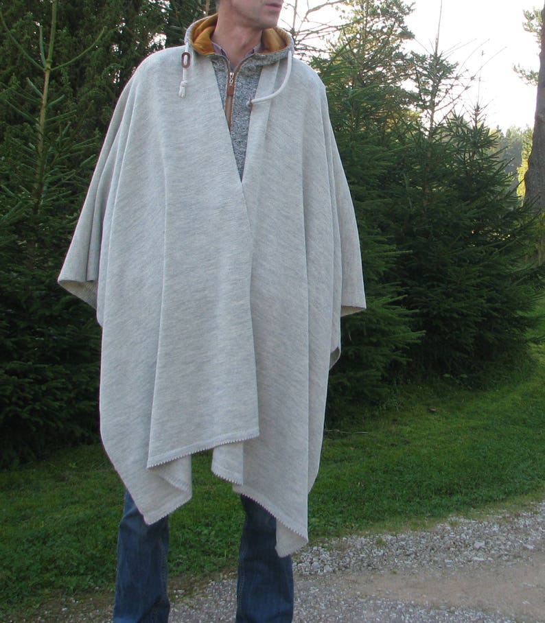 Men's Knitted Poncho Oversized Knit Poncho Blanket for Men Etsy