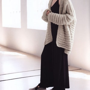 Knitted long jacket oversized cardigan fluffy light warm sweater Chunky Bulky loose knit sweater Loose fit wool sweater easy knit coat image 3