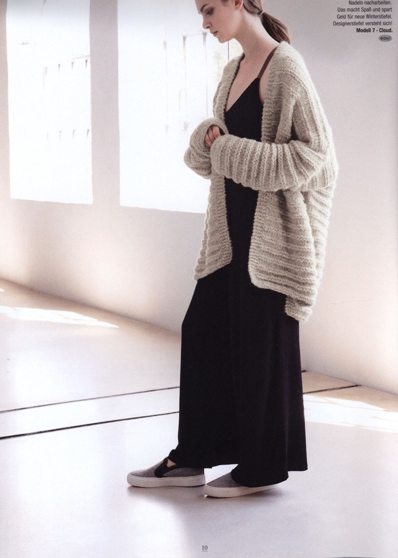 Knitted long jacket oversized cardigan fluffy light warm sweater Chunky Bulky loose knit sweater Loose fit wool sweater easy knit coat image 3