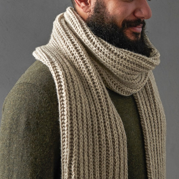 Strickschal für Männer, Strickschal für Männer, gestrickter Schal für Männer, Geschenk für Männer, Seefahrerschal In Big Good Wool, unisex Schal, Alpakaschal