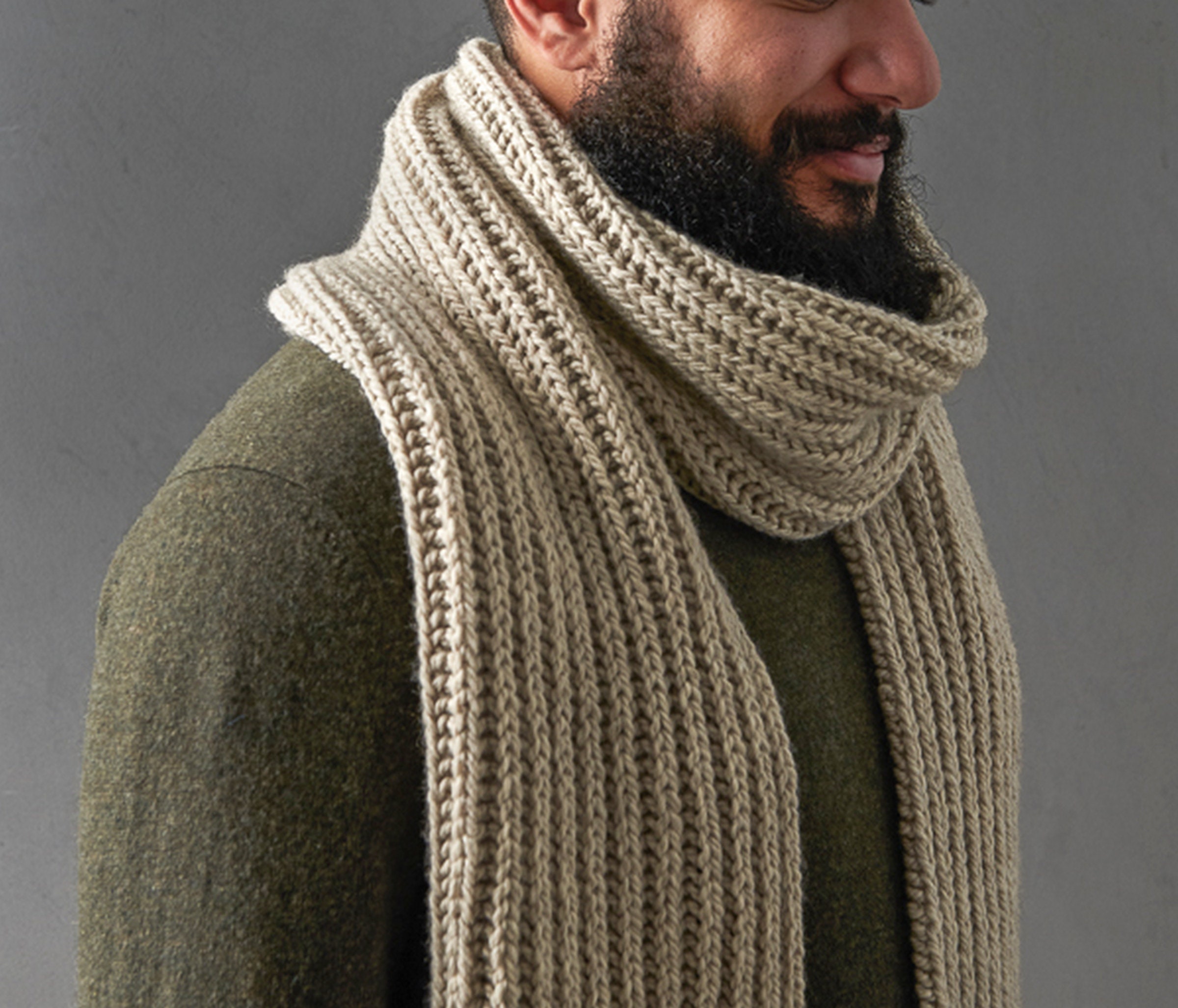 Mens Knit Scarf Man Wool Scarf Knitted Scarf for Men Gift 