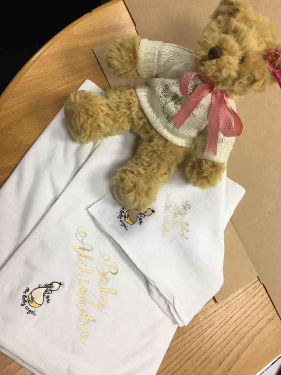 personalised teddy blanket