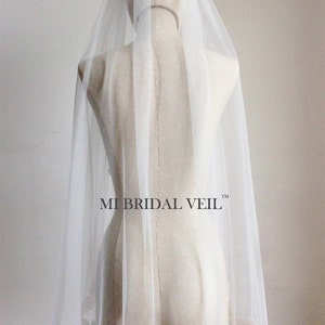 Lace Wedding Veil, Fingertip Lace Veil, Bridal Lace at Chest, Rose Lace Veil, Single Tier Lace Veil, Mi Bridal Veil image 3