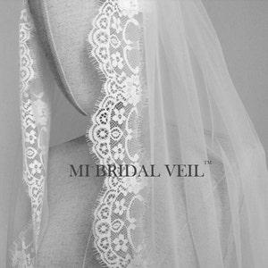 Chantilly Lace Veil, Wedding Veil Fingertip, Bridal Veil Fingertip, Lace Wedding Veil, Eyelash Bridal Lace Veil, Mi Bridal Veil,