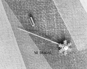 Veil Pin, Rhinestone Pin, Pin for Blusher Veils, Snowflake Pin for Drop Wedding Veil, Mi Bridal