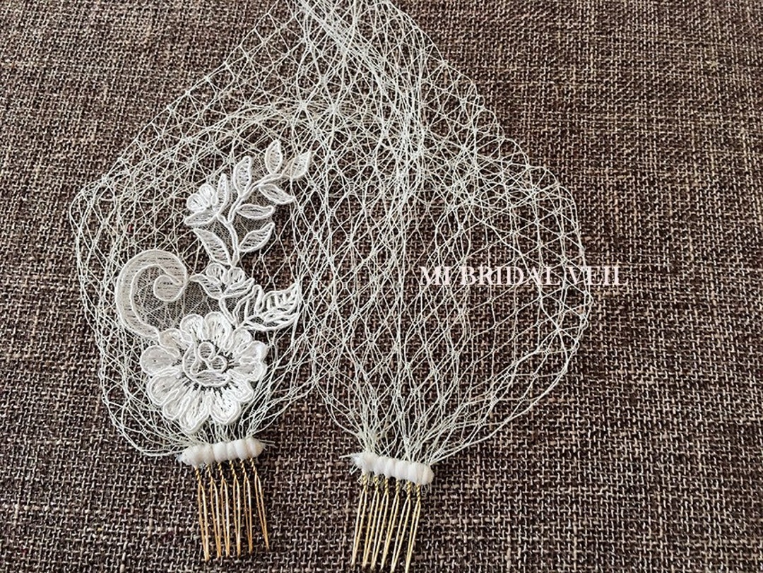 Bandeau Birdcage, Blusher Veil, Lace Birdcage Veil, Headband Veil