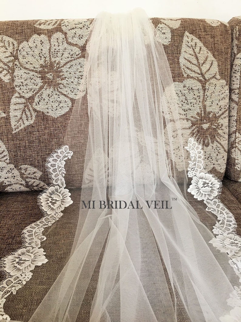 Chantilly Lace Veil Lace Wedding Veil Eyelash Lace Veil Etsy