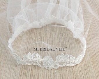 Juliet Cap Veil, Cap Wedding Veil, Boho Bridal Veil, 1920s Inspired Bridal Veil, Lace Juliet Cap Wedding Veil, Rose Lace Veil,Mi Bridal Veil