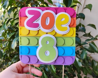 Pop It Cake Topper - Customised with Name