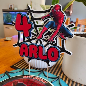 Spiderman Cake Topper - Toddler Kids Birthday Party - Custom Made