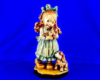 Vintage Anri Sarah Kay Carved Wood Figurine: Limited Edition