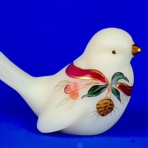 Fenton Hand Painted Christmas Bird