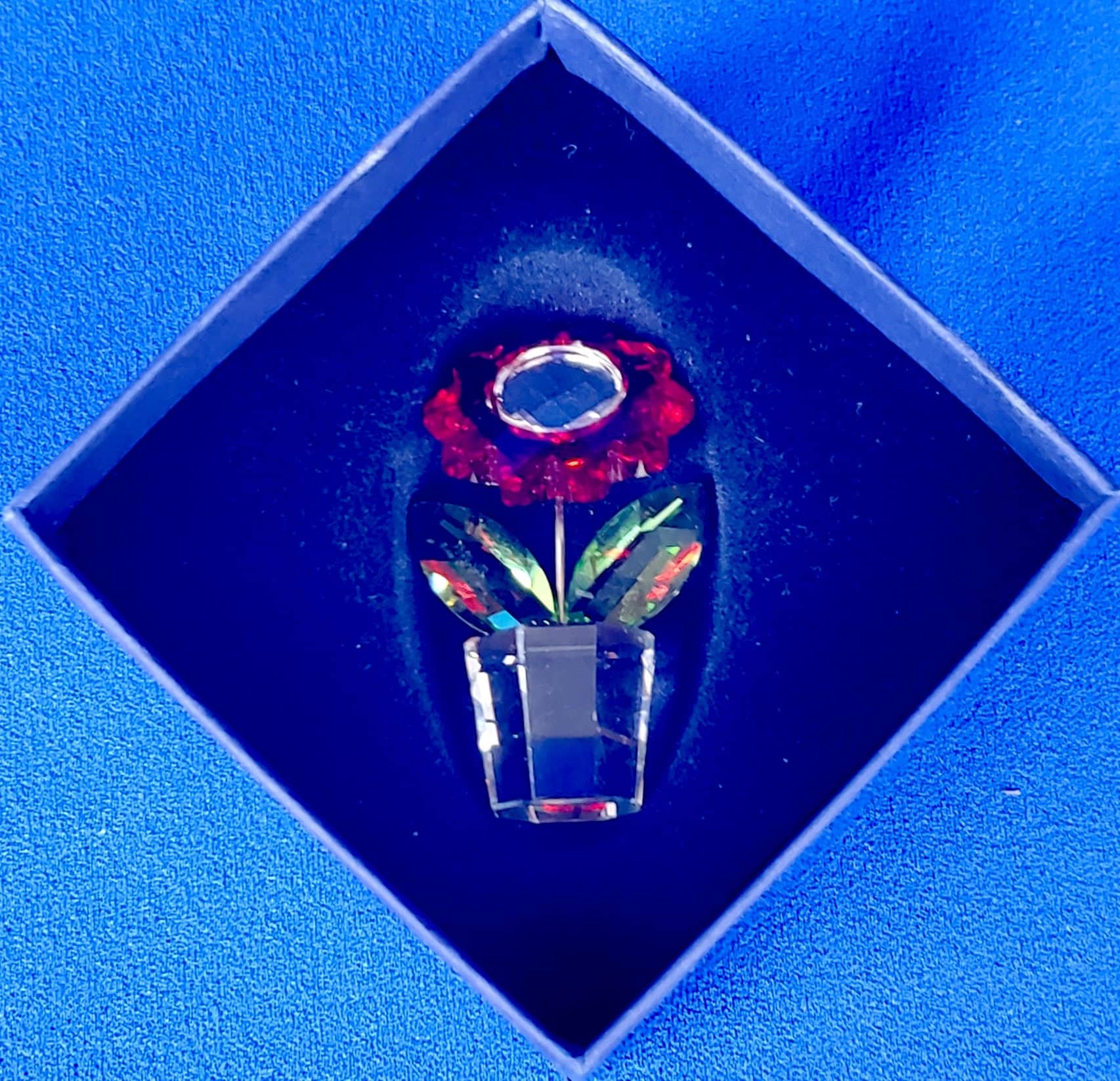スワロフスキー Swarovski ガーベラ Swarovski Red Aster Happy Flower - Etsy