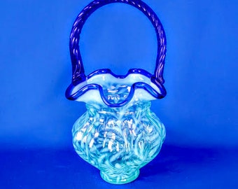 Fenton Handblown and Signed Basket - Etsy