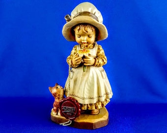 Vintage Anri Sarah Kay Carved Wood Figurine: Limited Edition